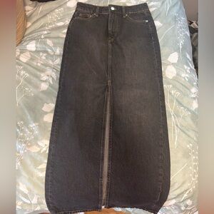 Classic Black Denim Skirt